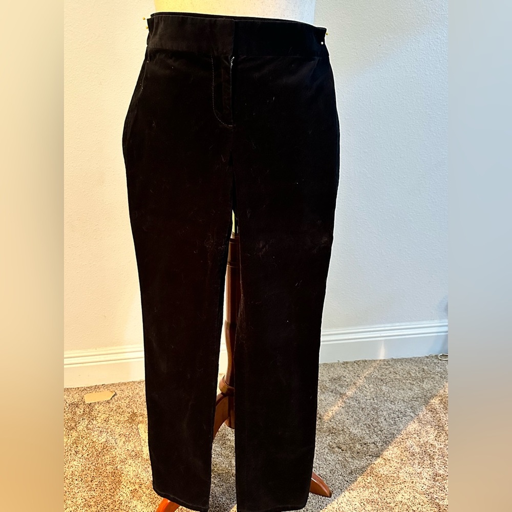 Loft crushed velour black straight leg pants